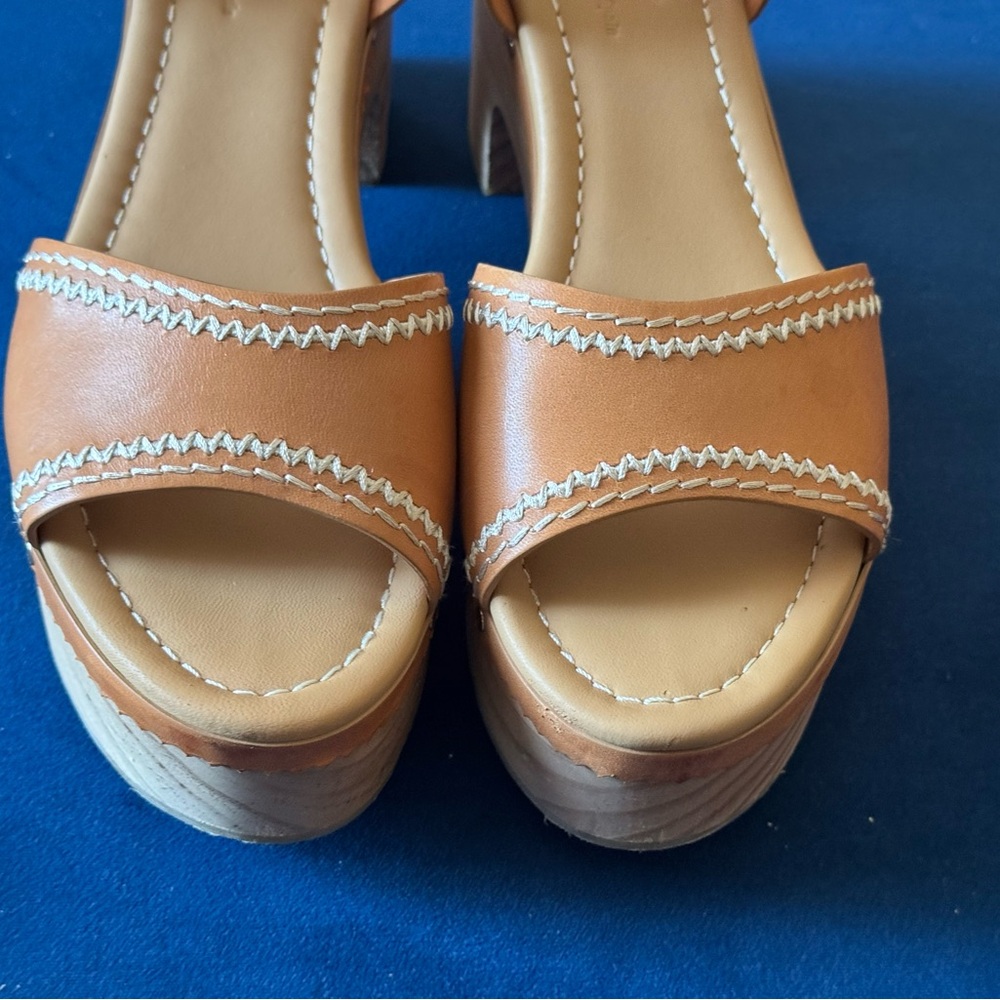 Sandro Paris Audrey Leather Platform Wood Heels View 4